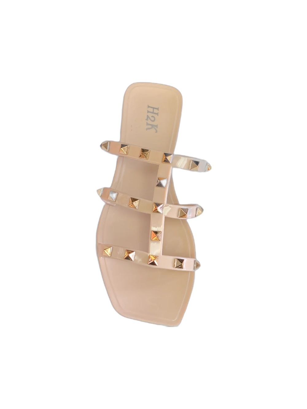 ✨👡 H2K Beronica “Walk the Talk” Studded Jelly Sandals – Nude | Size 7 | NIB ✨👡